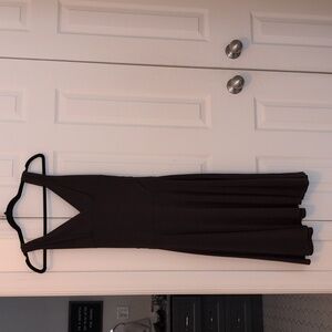 Brown v neck dress